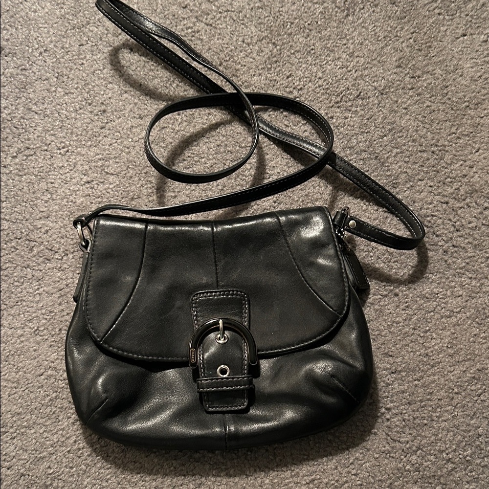 Coach Black Leather Crossbody Bag